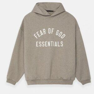 Fear of God Essentials Heather Grey Fleece Hoodie Size Large